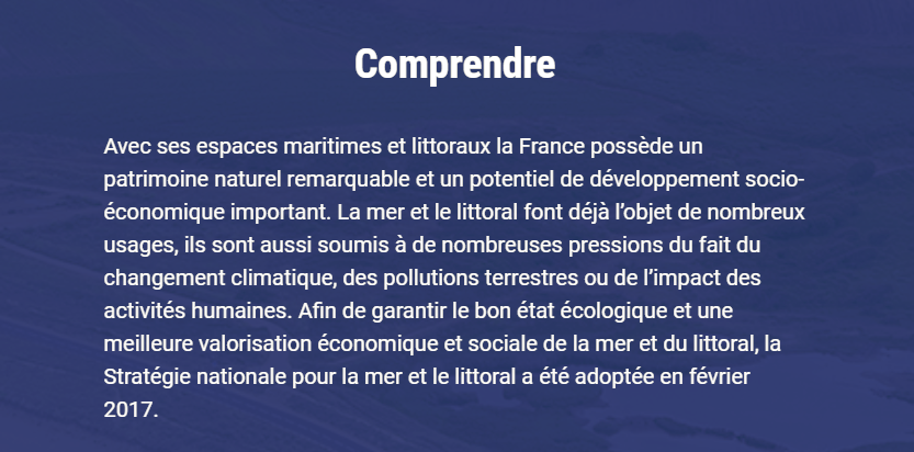 Une consultation nationale « Les Français et la mer » et des documents sur le domaine maritime français