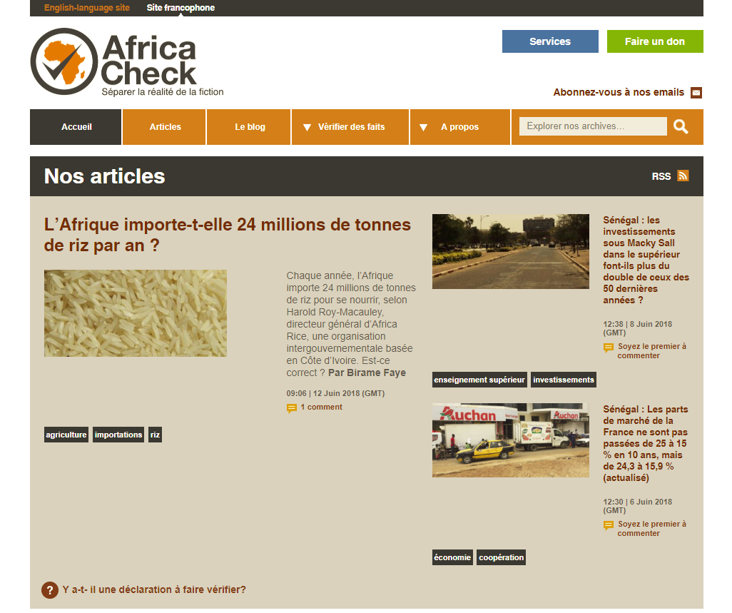 Africa Check : contre les fausses nouvelles, un site de vérification de faits consacré à l'Afrique