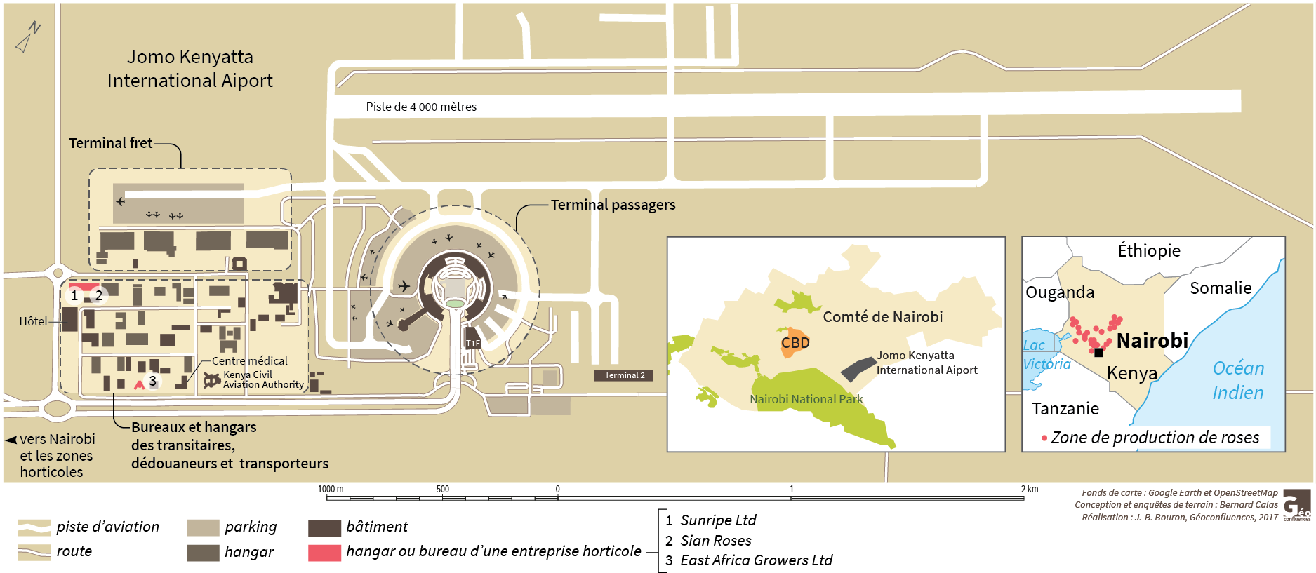 Plan carte aéroport de Nairobi, Jean-Benoît Bouron