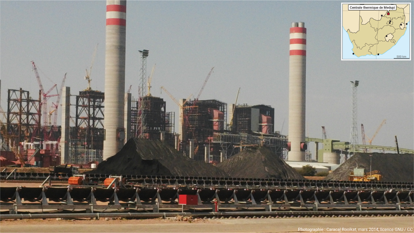 Photographie centrale à charbon de Medupi Afrique du Sud