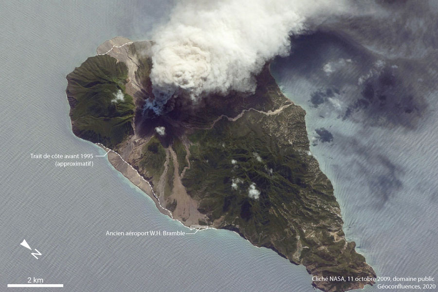 photographie éruption Montserrat — NASA