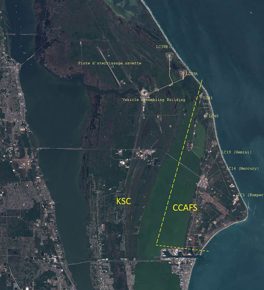 base de Cap Canaveral — image satellite CNES