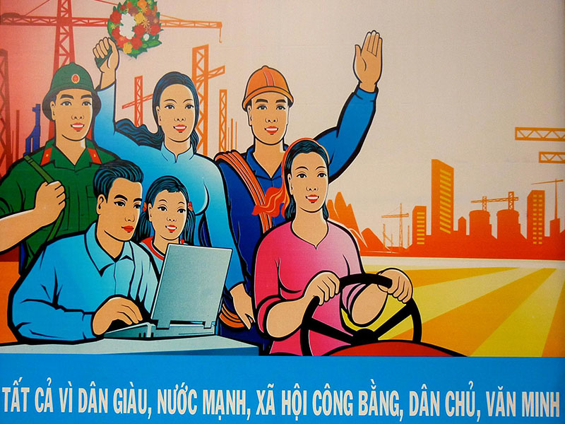 Affiche de propagande actuelle vietnamienne 