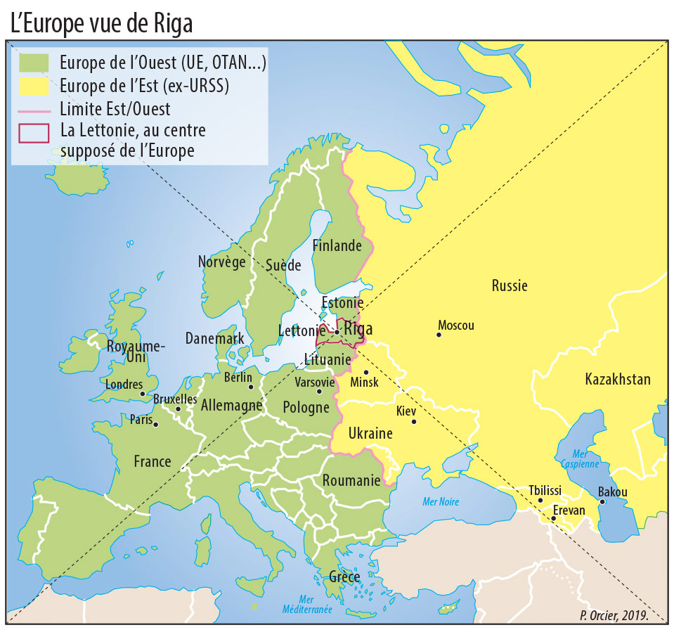 Pascal Orcier — Carte : L'Europe vue de Lettonie