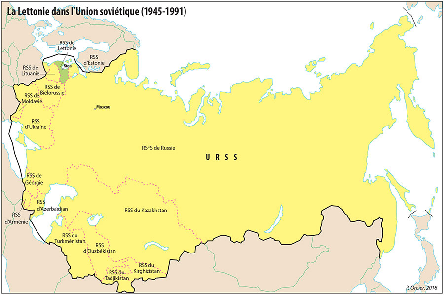 Pascal Orcier — Carte : Lettonie dans l'URSS