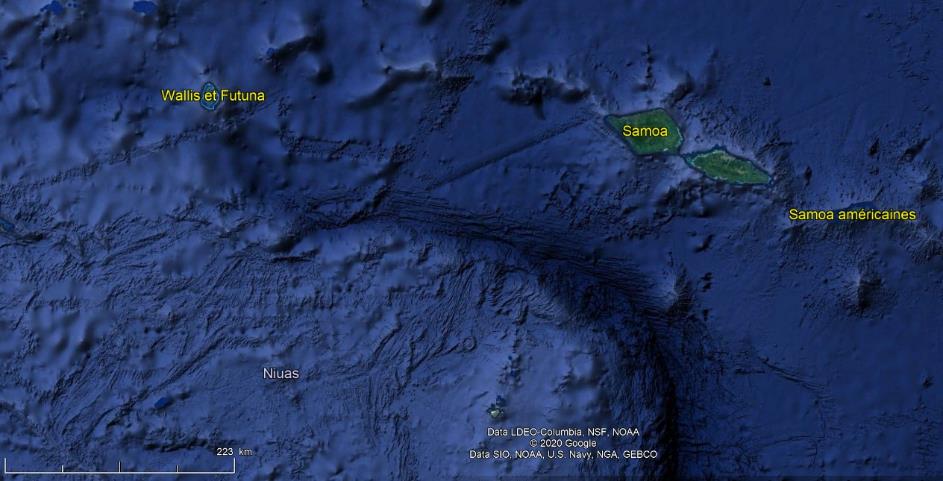 image satellite Samoa américaines