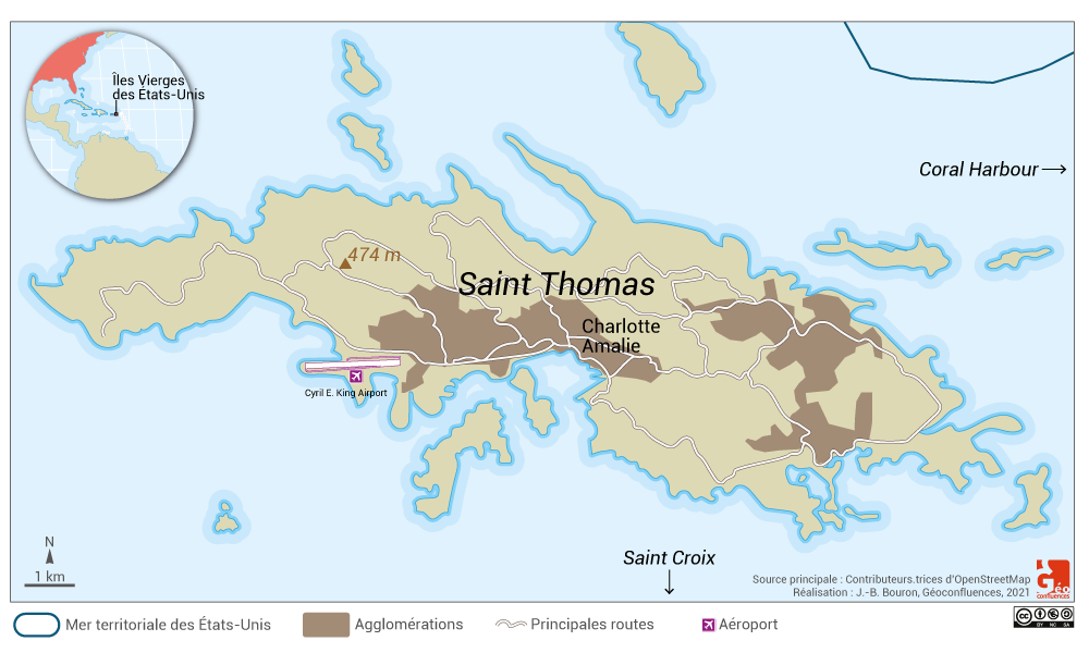 Saint Thomas map — carte de l'ile de Saint Thomas