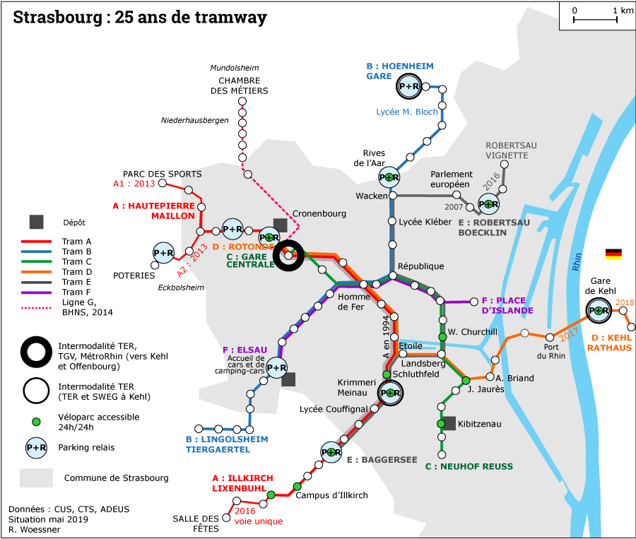 Raymond Woessner — plan du tramway de Strasbourg