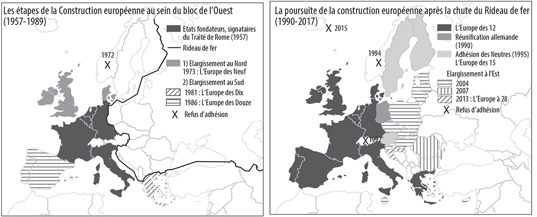 Pascal Orcier carte adhésion des pays construction européenne élargissements 1957-2017