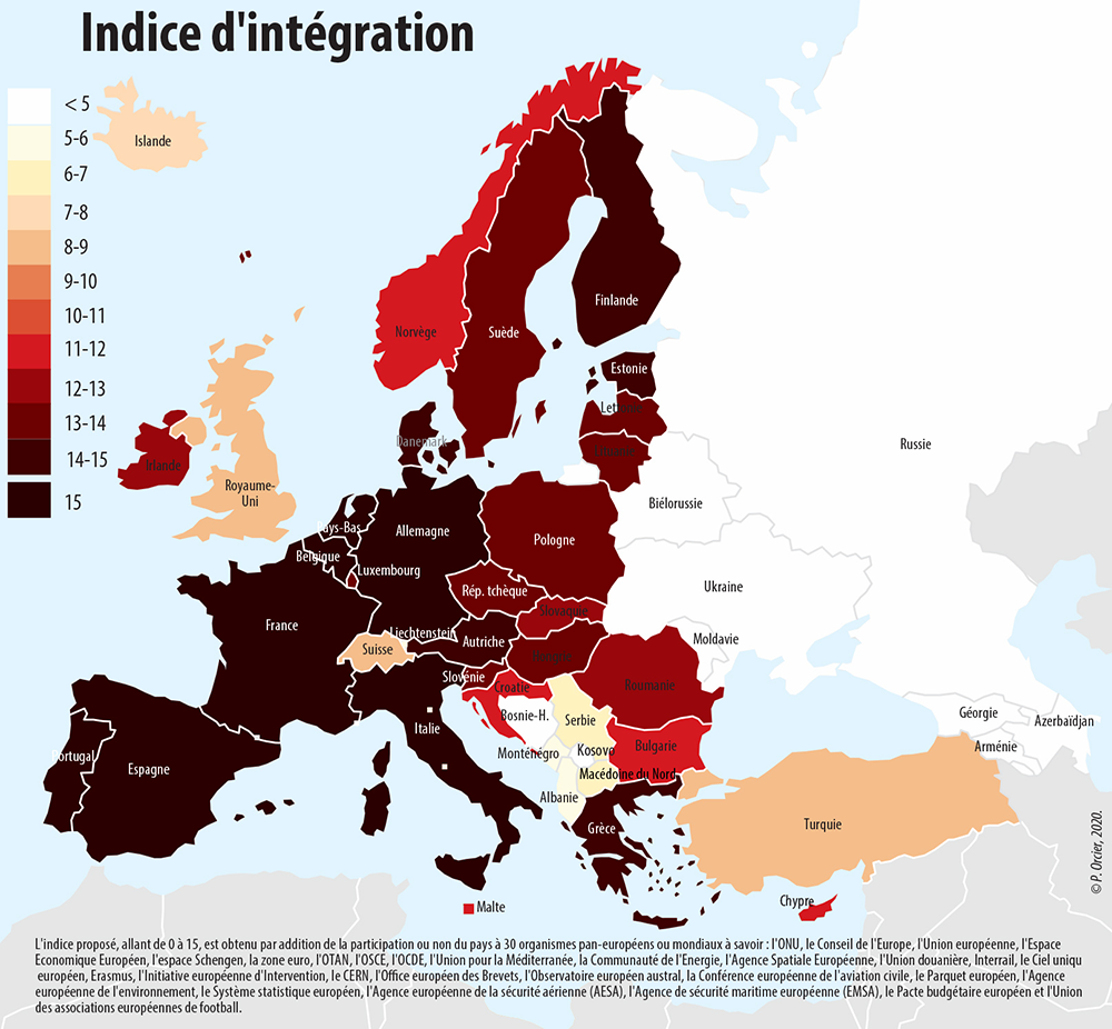 Carte indice d'intégration européenne