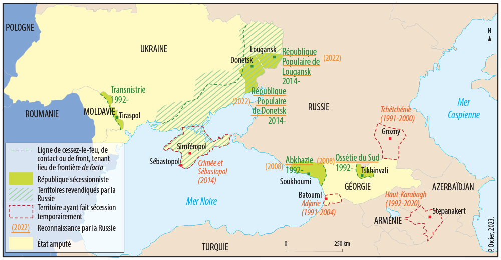 Pascal Orcier — Carte des républiques sécessionnistes du Caucase et des Balkans