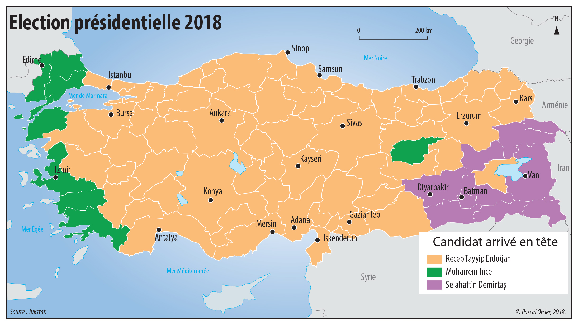 Pascal Orcier — élection 2018 en Turquie carte