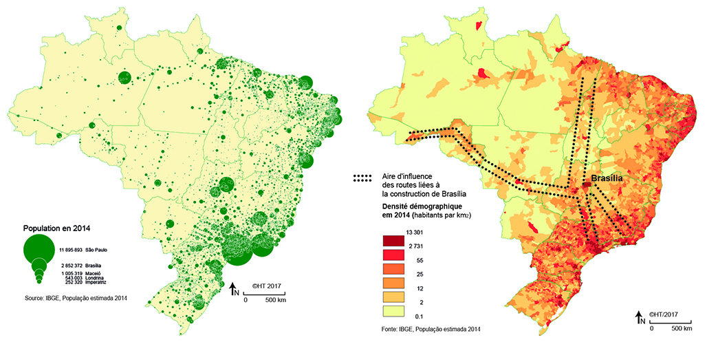 Hervé Théry — démographie brésil peuplement carte
