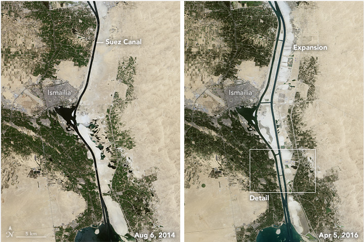 NASA — image aérienne nouveau canal de Suez
