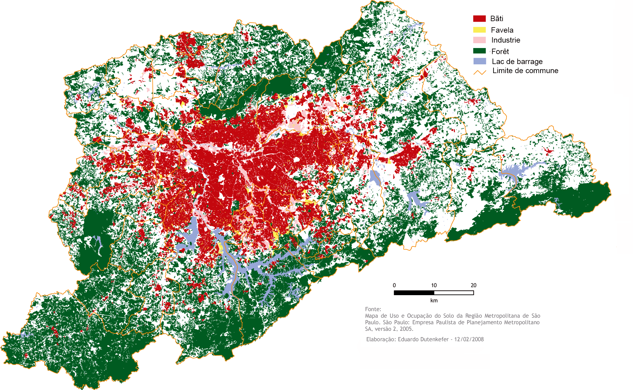 Carte utilisation du sol Sao Paulo