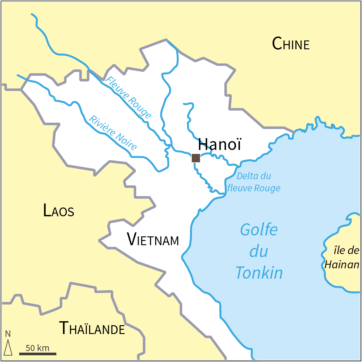 carte localisation Hanoï fleuve rouge