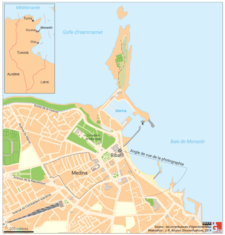 Monastir en Tunisie : carte de localisation