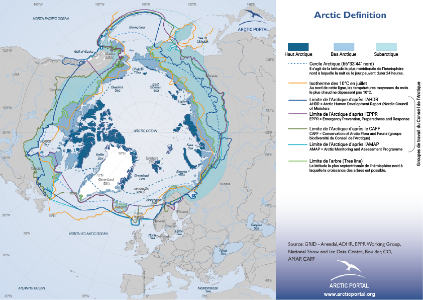 Définition de l'Arctique carte