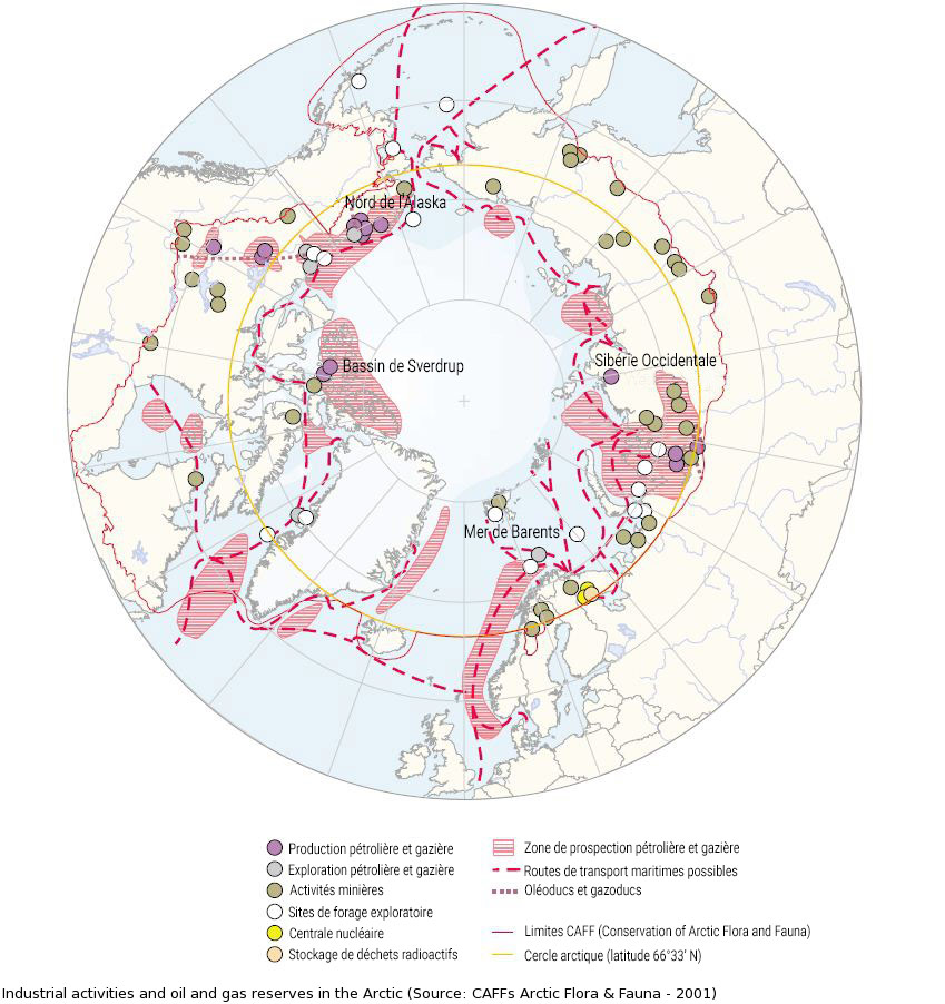 carte pollution déchets sites industriels arctique
