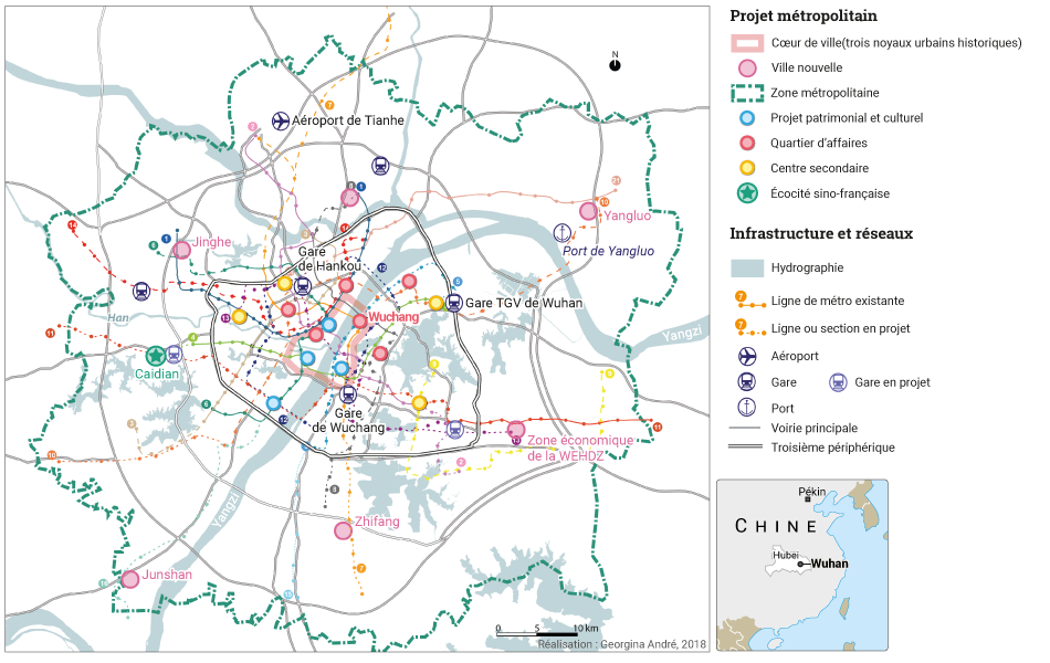 Georgina André - plan carte de Wuhan métropolisation