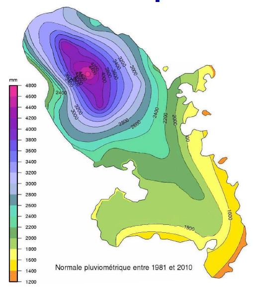 Carte pluviométrie normales 1981-2010