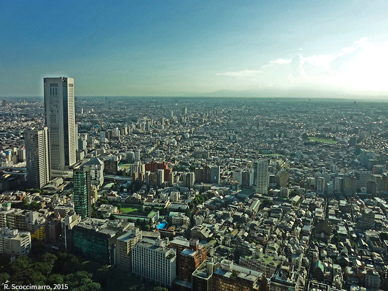 photographie aérienne oblique de la verticalisation de la skyline de Tokyo, Scoccimarro 2015