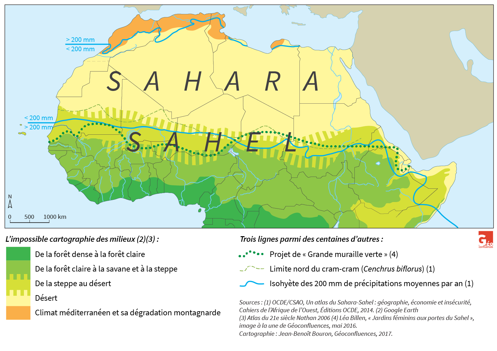 Les limites du Sahara et du Sahel : un numéro d'équilibriste cartographique
