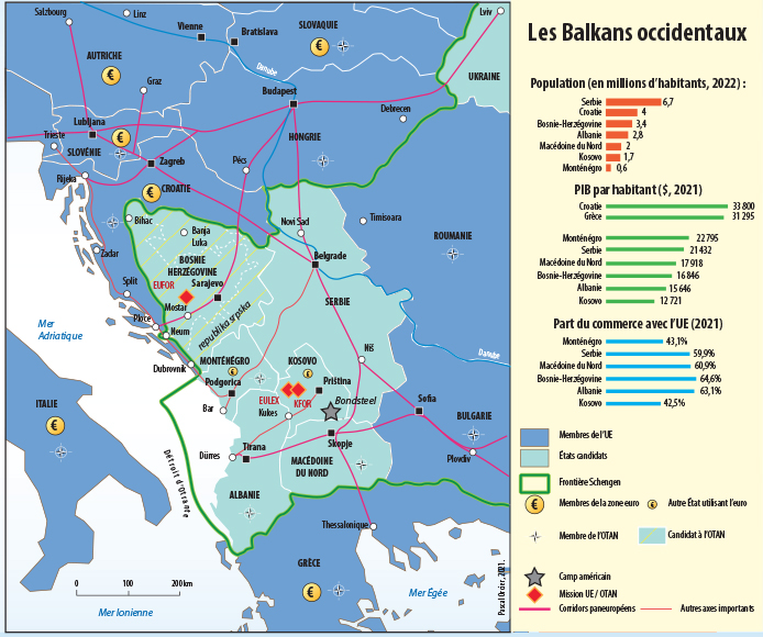 Pascal Orcier — Carte&nbsp;: Les Balkans occidentaux et l'adhésion à l'Union européenne