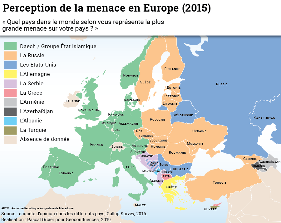 Pascal Orcier — carte de la perception de la menace en Europe (2015)