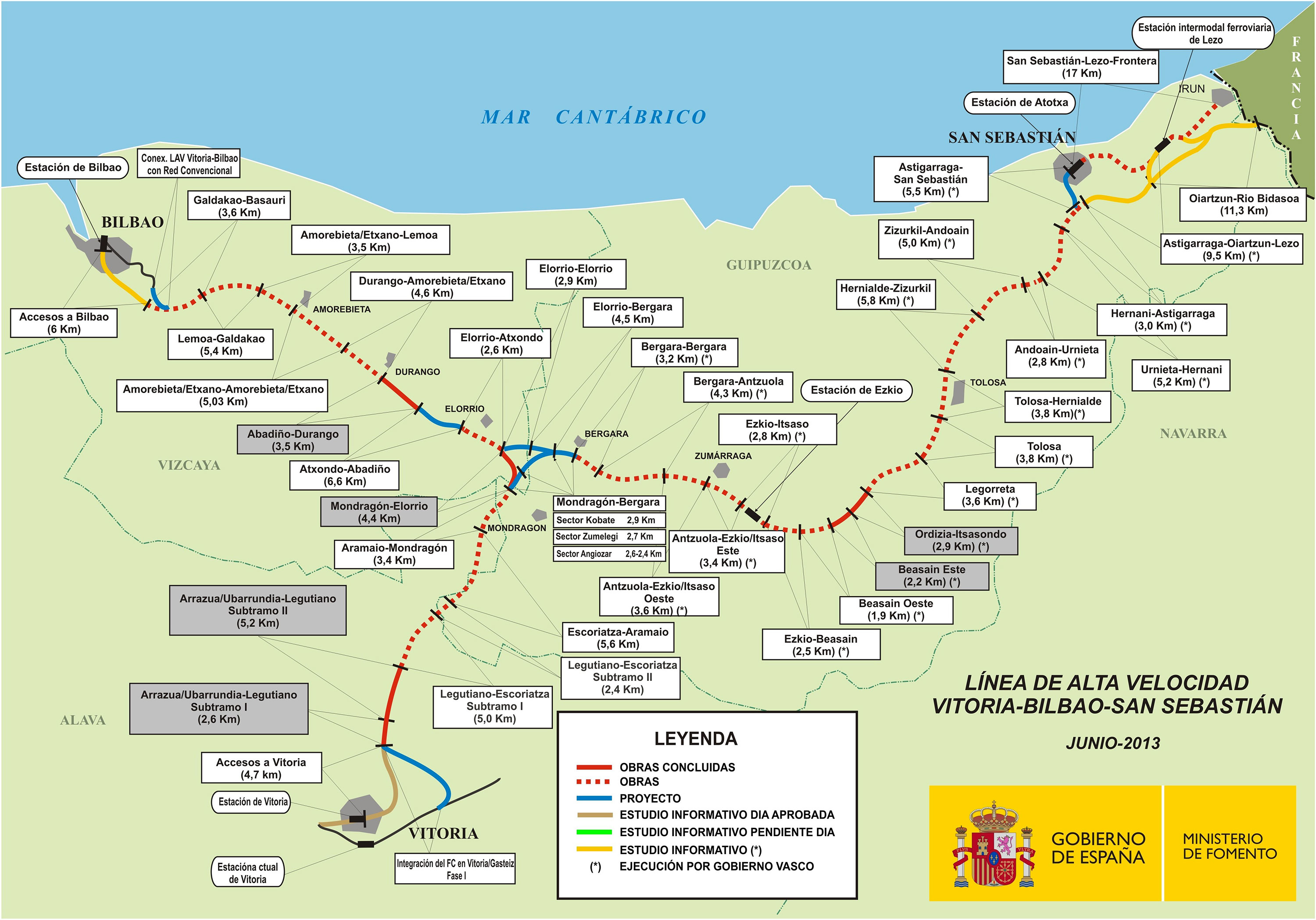 Le Tracé de la ligne à grande vitesse basque (haute définition) (Espagne)