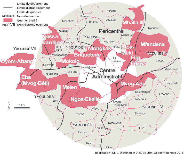 Martin Luther Djatcheu — carte centre-ville Yaoundé