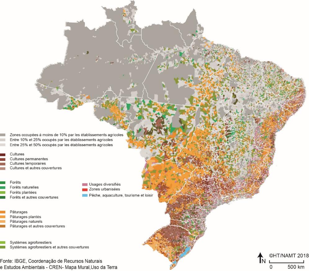 Hervé Théry — Carte occupation des sols Brésil 2018