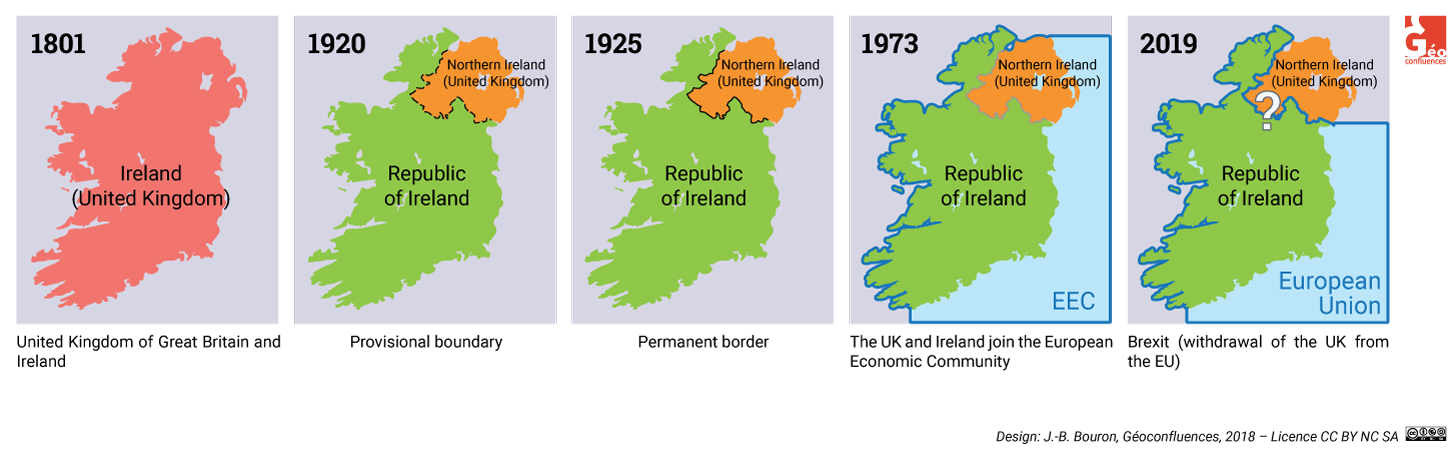 Histoire de la frontière irlandaise en cartes