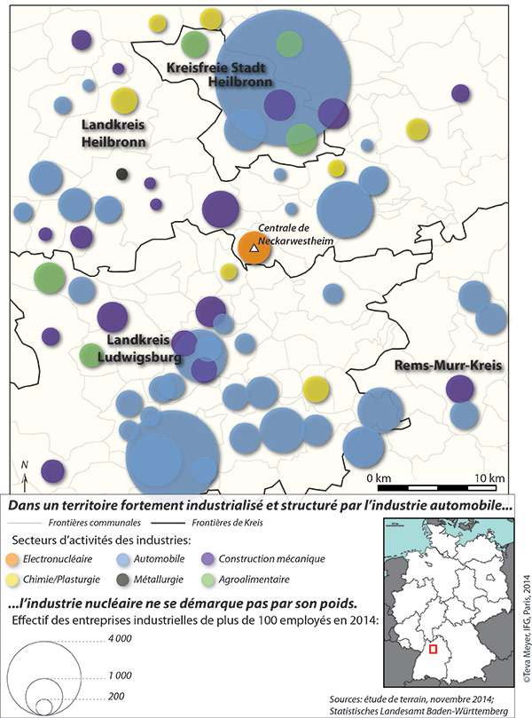 Teva Meyer — carte activités industrielles dans le nord Bade Wurtemberg