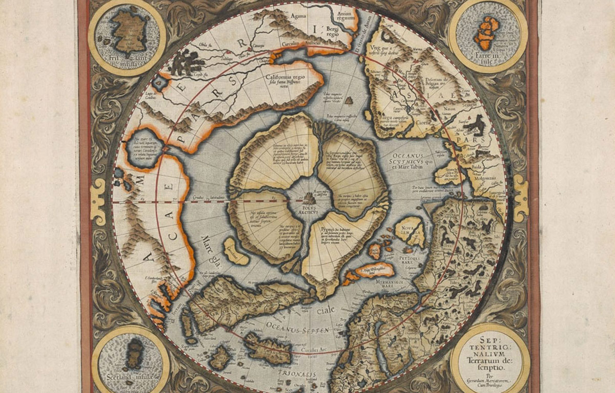 Mercator — carte de l'Arctique en projection polaire