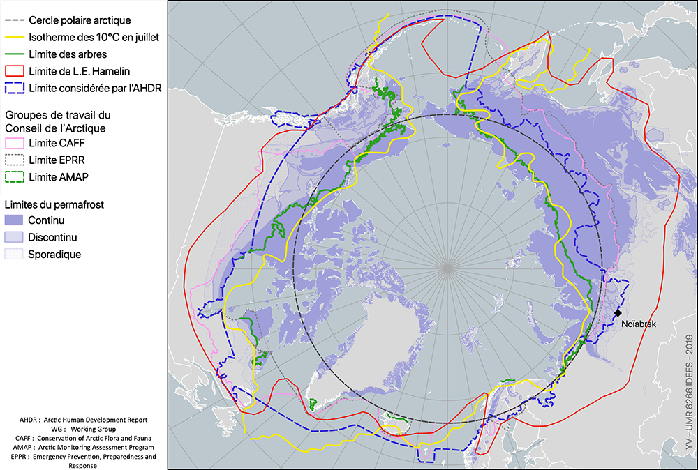 Limites de l'Arctique carte