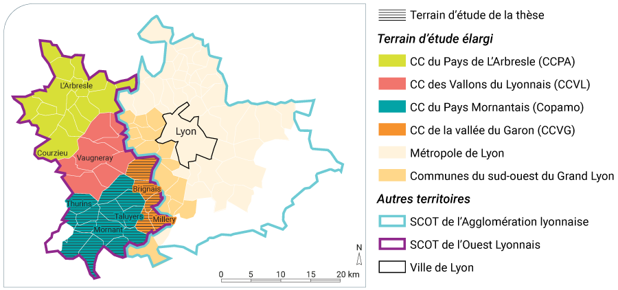 M. Amarouche — Carte localisation CC Arbresle Vallons du Lyonnais Pays Mornantais, Vallée du Garon, Métropole Lyon SCOT