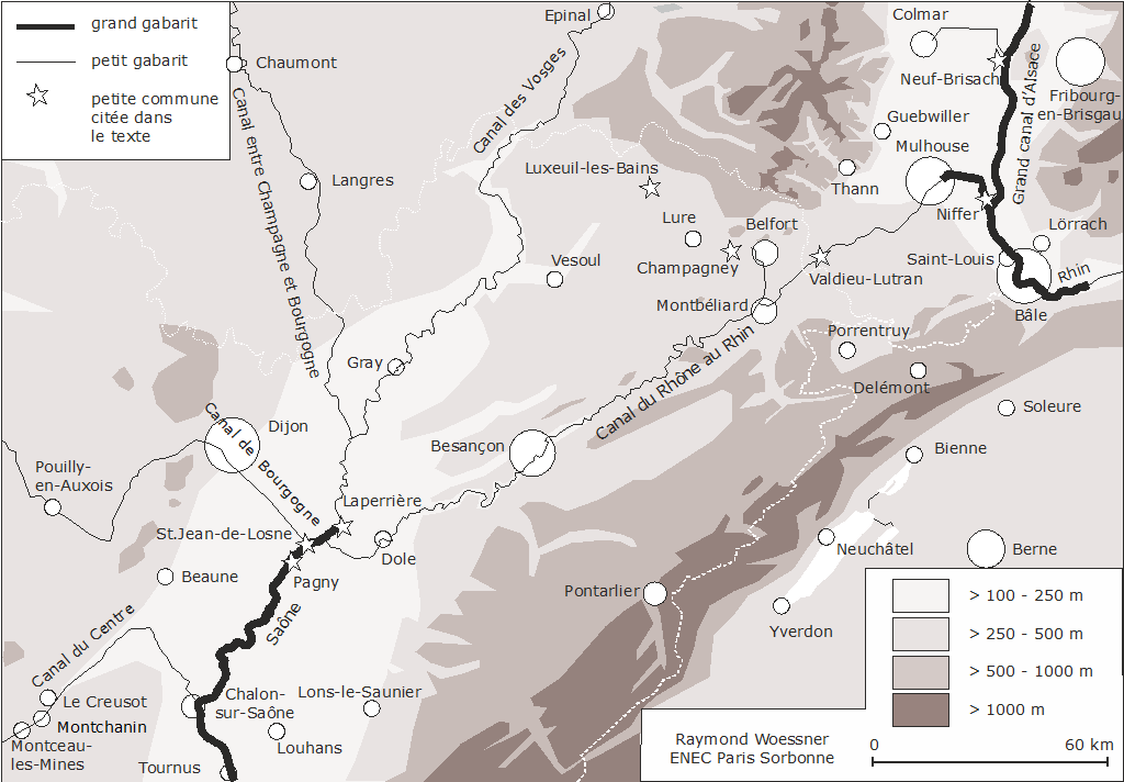 Raymond Woessner — carte localisation canal rhin saône