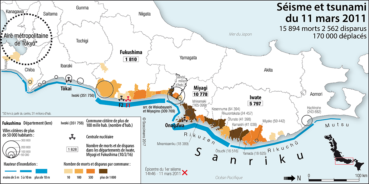 Rémi Scoccimarro — Carte séisme et tsunami 11 mars 2011