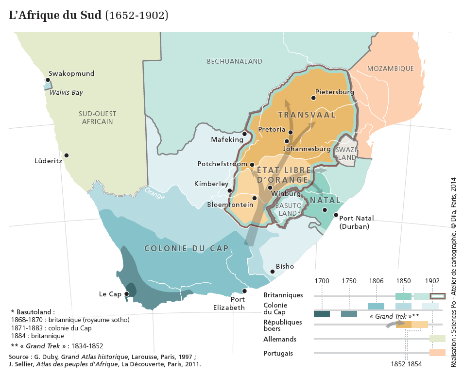 Histoire de l'Afrique Australe XVIIe XXe siècles - Carte