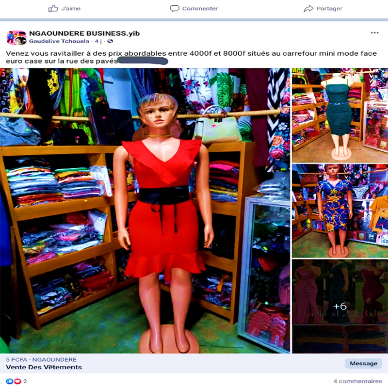 Vente sur Facebook au Cameroun