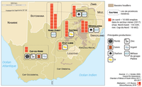 Carte des principales provinces minières d’Afrique du Sud