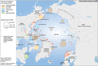 Population d'ours polaires et sites pollués dans les régions arctiques