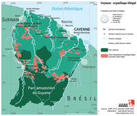 Carte des sites d’orpaillage clandestin (Guyane)