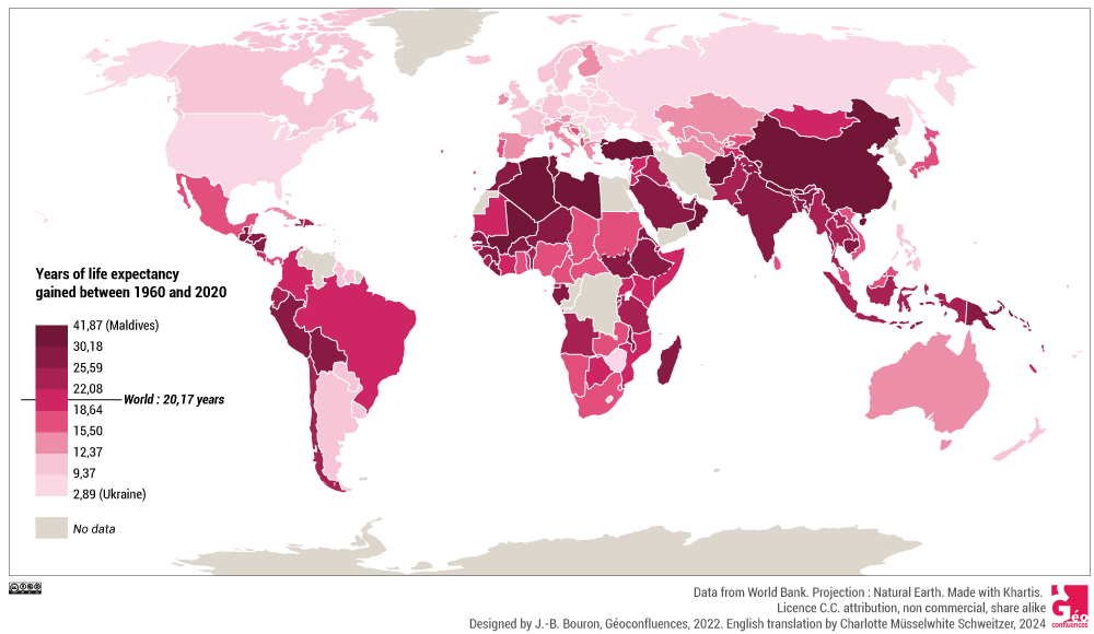 Life expectancy world map