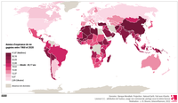 Planisphère : années d’espérance de vie gagnées par pays entre 1960 et 2020