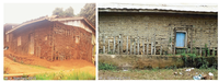 Maisons en poto-poto dont l’état de dégradation est très avancé à Yaoundé (Cameroun)