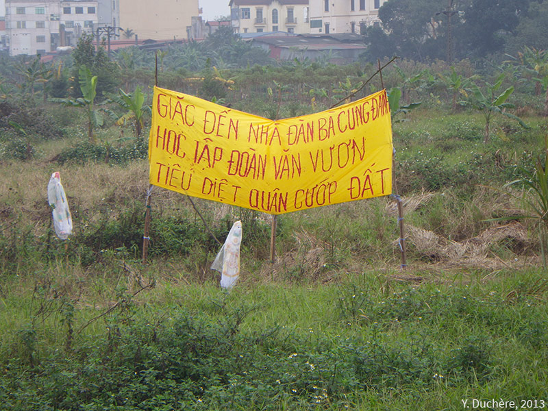 Résistance d'agriculteurs face aux tentatives d'expropriation de terres agricoles par l'État vietnamien