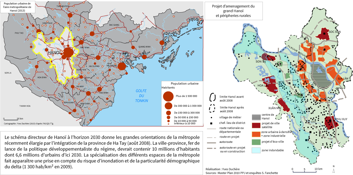 Carte Extension métropolitaine et schéma directeur de Hanoi Vietnam