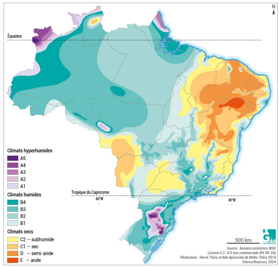 Climats du Brésil carte